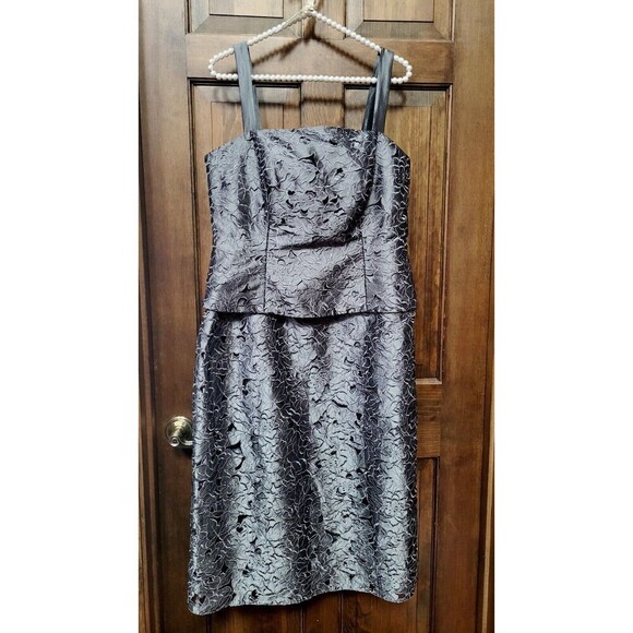 JADE COUTURE GRAY LACE Women Sheath Dress FORMAL MOTHER OF BRIDE SLEEVELESS 12 - Picture 6 of 11